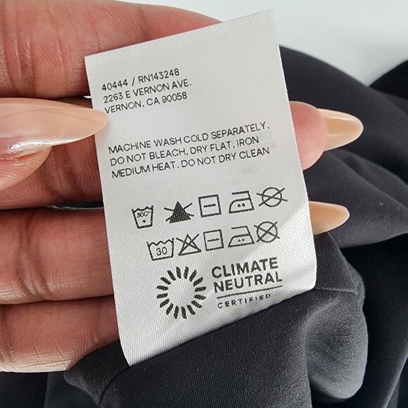 Reformation Zenni Mini Dress Sz 6 Black Boat Neck V-back A-line Skirt - Picture 6 of 7